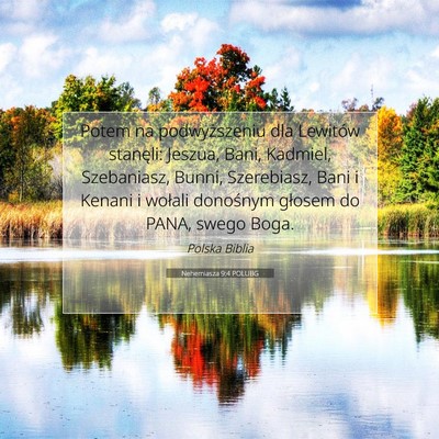 Picture 07 - Nehemiasza 9:4 POLUBG - Potem na podwyższeniu dla Lewitów stanęli: - Bible Verse Picture