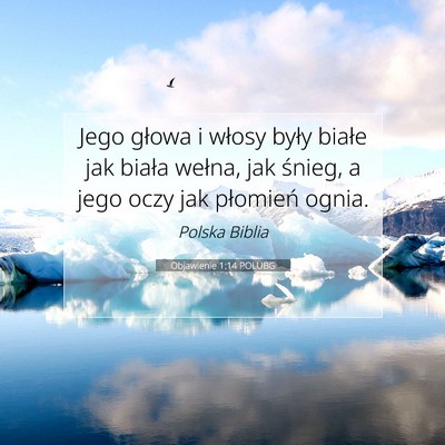 Picture 07 - Objawienie 1:14 POLUBG - Jego głowa i włosy były białe jak biała - Bible Verse Picture
