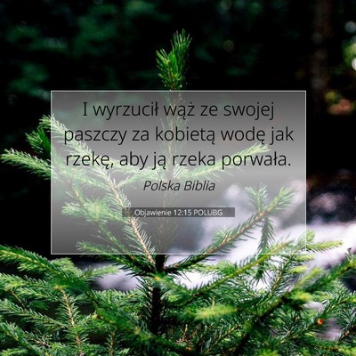 Picture 07 - Objawienie 12:15 POLUBG - I wyrzucił wąż ze swojej paszczy za kobietą - Bible Verse Picture