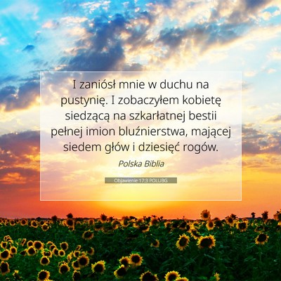 Picture 07 - Objawienie 17:3 POLUBG - I zaniósł mnie w duchu na pustynię. I - Bible Verse Picture