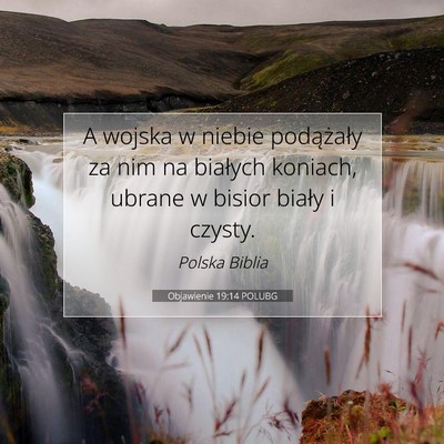 Picture 07 - Objawienie 19:14 POLUBG - A wojska w niebie podążały za nim na białych - Bible Verse Picture