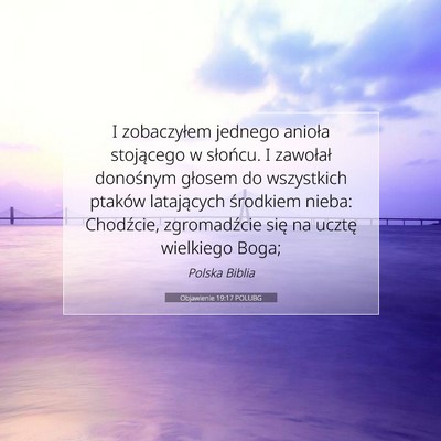 Picture 07 - Objawienie 19:17 POLUBG - I zobaczyłem jednego anioła stojącego w - Bible Verse Picture