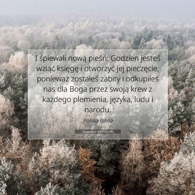 Picture 07 - Objawienie 5:9 POLUBG - I śpiewali nową pieśń: Godzien jesteś - Bible Verse Picture