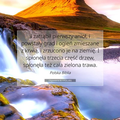 Picture 07 - Objawienie 8:7 POLUBG - I zatrąbił pierwszy anioł, i powstały grad i - Bible Verse Picture