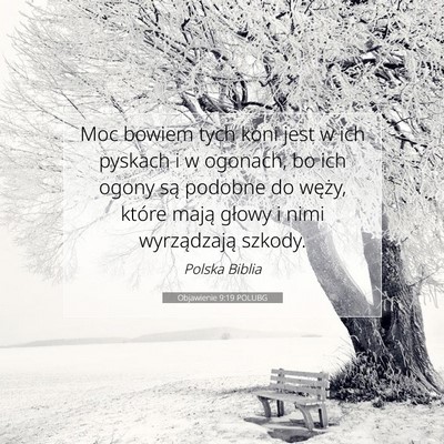 Picture 07 - Objawienie 9:19 POLUBG - Moc bowiem tych koni jest w ich pyskach i w - Bible Verse Picture