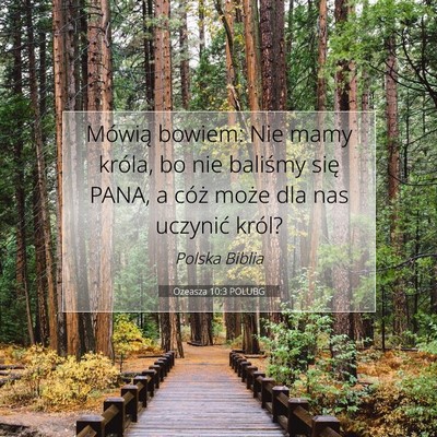 Picture 07 - Ozeasza 10:3 POLUBG - Mówią bowiem: Nie mamy króla, bo nie baliśmy - Bible Verse Picture