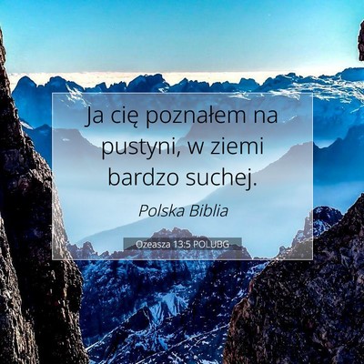 Picture 07 - Ozeasza 13:5 POLUBG - Ja cię poznałem na pustyni, w ziemi bardzo - Bible Verse Picture