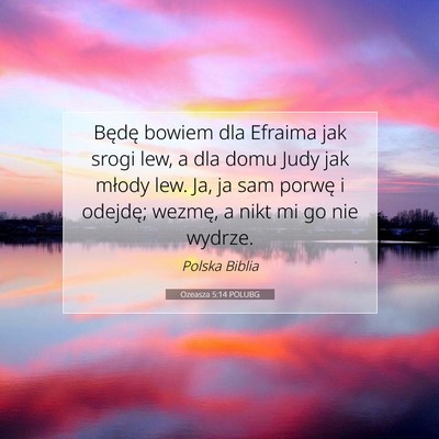 Picture 07 - Ozeasza 5:14 POLUBG - Będę bowiem dla Efraima jak srogi lew, a dla - Bible Verse Picture