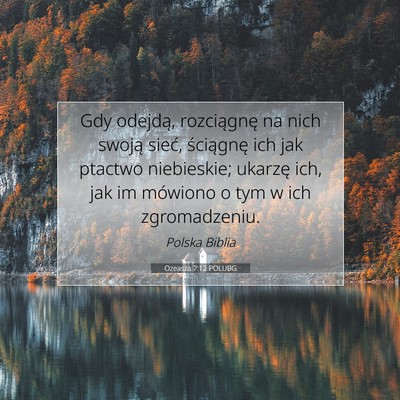 Picture 07 - Ozeasza 7:12 POLUBG - Gdy odejdą, rozciągnę na nich swoją sieć, - Bible Verse Picture