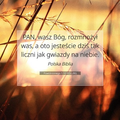 Picture 07 - Powtórzonego 1:10 POLUBG - PAN, wasz Bóg, rozmnożył was, a oto jesteście - Bible Verse Picture