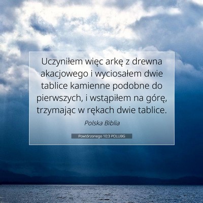 Picture 07 - Powtórzonego 10:3 POLUBG - Uczyniłem więc arkę z drewna akacjowego i - Bible Verse Picture