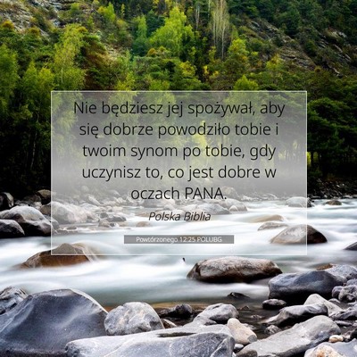 Picture 07 - Powtórzonego 12:25 POLUBG - Nie będziesz jej spożywał, aby się dobrze - Bible Verse Picture