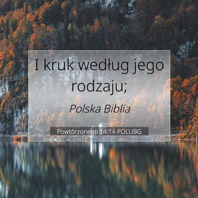 Picture 07 - Powtórzonego 14:14 POLUBG - I kruk według jego - Bible Verse Picture