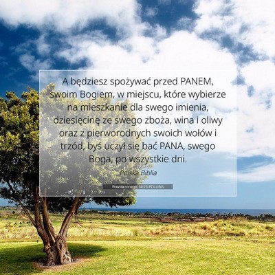 Picture 07 - Powtórzonego 14:23 POLUBG - A będziesz spożywać przed PANEM, swoim Bogiem, - Bible Verse Picture