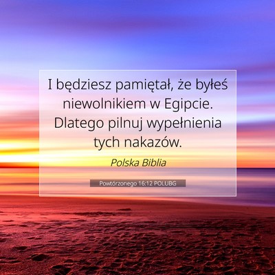 Picture 07 - Powtórzonego 16:12 POLUBG - I będziesz pamiętał, że byłeś niewolnikiem - Bible Verse Picture