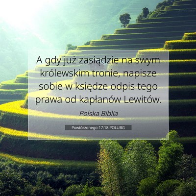 Picture 07 - Powtórzonego 17:18 POLUBG - A gdy już zasiądzie na swym królewskim tronie, - Bible Verse Picture