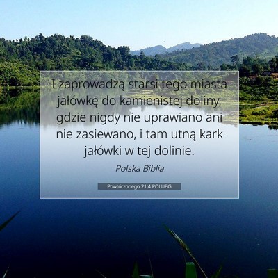 Picture 07 - Powtórzonego 21:4 POLUBG - I zaprowadzą starsi tego miasta jałówkę do - Bible Verse Picture