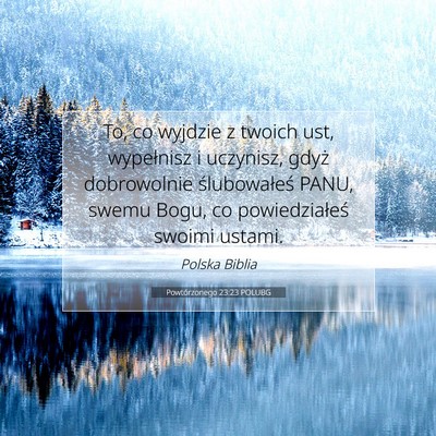 Picture 07 - Powtórzonego 23:23 POLUBG - To, co wyjdzie z twoich ust, wypełnisz i - Bible Verse Picture