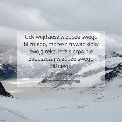 Picture 07 - Powtórzonego 23:25 POLUBG - Gdy wejdziesz w zboże swego bliźniego, możesz - Bible Verse Picture