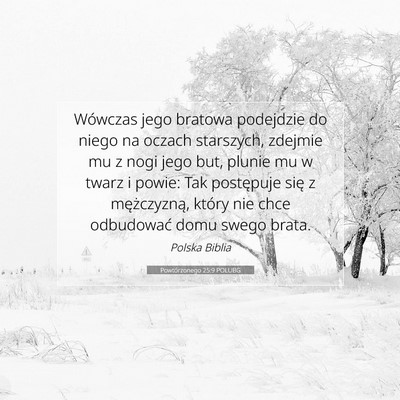 Picture 07 - Powtórzonego 25:9 POLUBG - Wówczas jego bratowa podejdzie do niego na - Bible Verse Picture