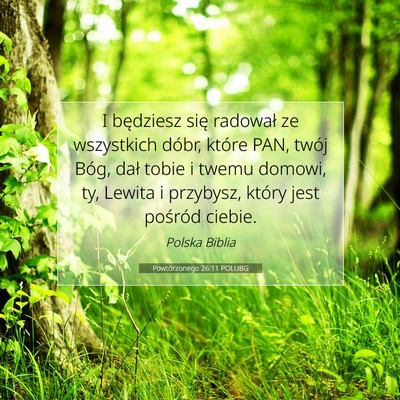 Picture 07 - Powtórzonego 26:11 POLUBG - I będziesz się radował ze wszystkich dóbr, - Bible Verse Picture