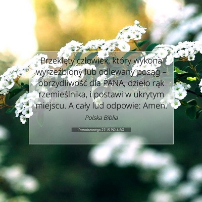 Picture 07 - Powtórzonego 27:15 POLUBG - Przeklęty człowiek, który wykona wyrzeźbiony - Bible Verse Picture