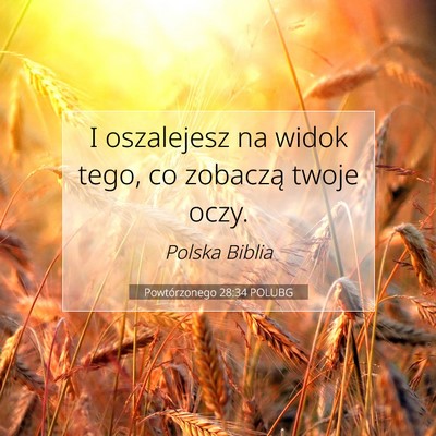 Picture 07 - Powtórzonego 28:34 POLUBG - I oszalejesz na widok tego, co zobaczą twoje - Bible Verse Picture