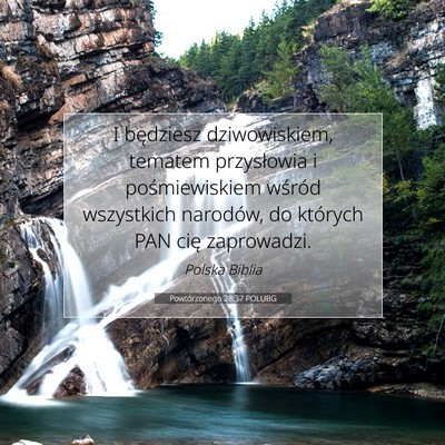 Picture 07 - Powtórzonego 28:37 POLUBG - I będziesz dziwowiskiem, tematem przysłowia i - Bible Verse Picture