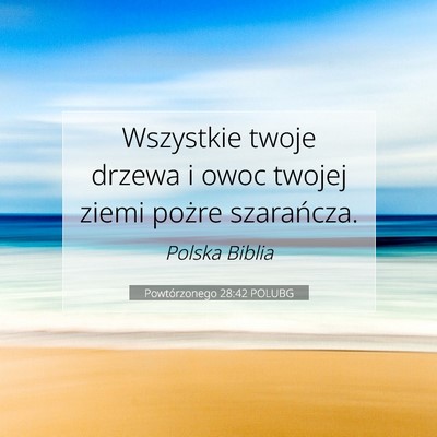 Picture 07 - Powtórzonego 28:42 POLUBG - Wszystkie twoje drzewa i owoc twojej ziemi pożre - Bible Verse Picture