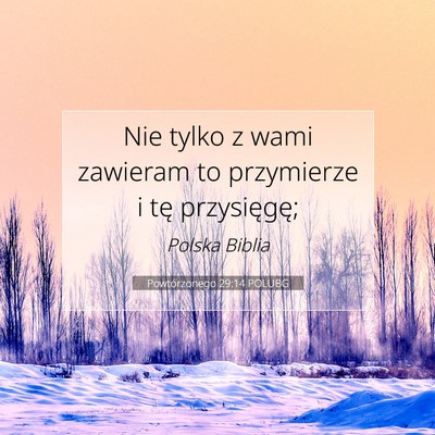 Picture 07 - Powtórzonego 29:14 POLUBG - Nie tylko z wami zawieram to przymierze i tę - Bible Verse Picture