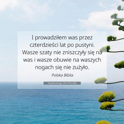 Picture 07 - Powtórzonego 29:5 POLUBG - I prowadziłem was przez czterdzieści lat po - Bible Verse Picture