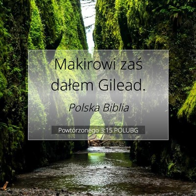 Picture 07 - Powtórzonego 3:15 POLUBG - Makirowi zaś dałem - Bible Verse Picture