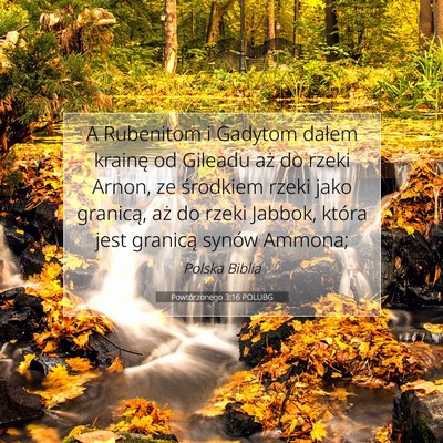 Picture 07 - Powtórzonego 3:16 POLUBG - A Rubenitom i Gadytom dałem krainę od Gileadu - Bible Verse Picture