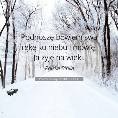 Picture 07 - Powtórzonego 32:40 POLUBG - Podnoszę bowiem swą rękę ku niebu i mówię: - Bible Verse Picture