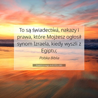 Picture 07 - Powtórzonego 4:45 POLUBG - To są świadectwa, nakazy i prawa, które - Bible Verse Picture