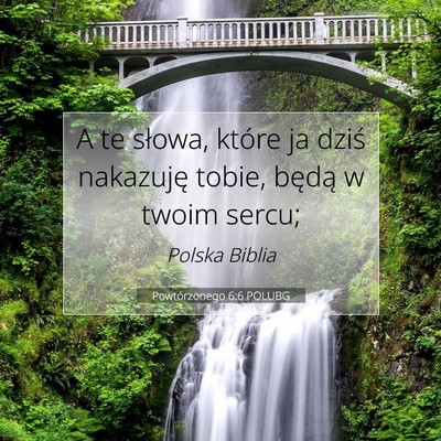Picture 07 - Powtórzonego 6:6 POLUBG - A te słowa, które ja dziś nakazuję tobie, - Bible Verse Picture