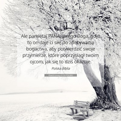 Picture 07 - Powtórzonego 8:18 POLUBG - Ale pamiętaj PANA, swego Boga, gdyż to on daje - Bible Verse Picture