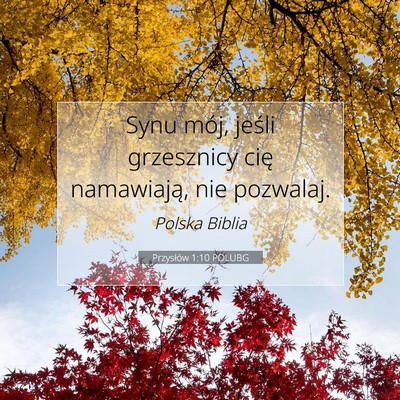 Picture 07 - Przysłów 1:10 POLUBG - Synu mój, jeśli grzesznicy cię namawiają, nie - Bible Verse Picture