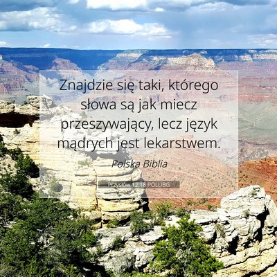 Picture 07 - Przysłów 12:18 POLUBG - Znajdzie się taki, którego słowa są jak miecz - Bible Verse Picture