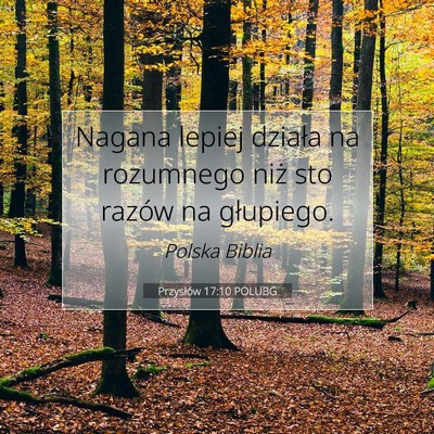 Picture 07 - Przysłów 17:10 POLUBG - Nagana lepiej działa na rozumnego niż sto - Bible Verse Picture