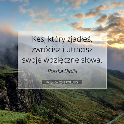 Picture 07 - Przysłów 23:8 POLUBG - Kęs, który zjadłeś, zwrócisz i utracisz - Bible Verse Picture