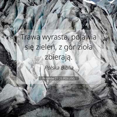 Picture 07 - Przysłów 27:25 POLUBG - Trawa wyrasta, pojawia się zieleń, z gór - Bible Verse Picture