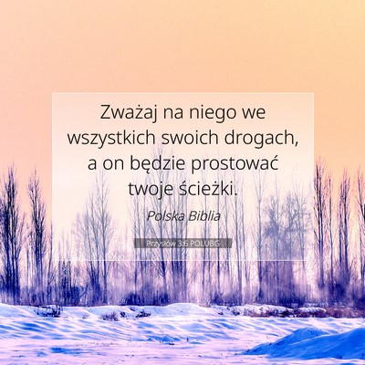 Picture 07 - Przysłów 3:6 POLUBG - Zważaj na niego we wszystkich swoich drogach, a - Bible Verse Picture
