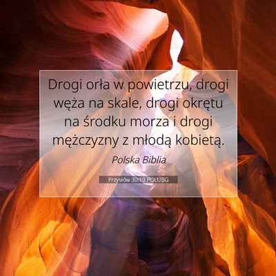 Picture 07 - Przysłów 30:19 POLUBG - Drogi orła w powietrzu, drogi węża na skale, - Bible Verse Picture