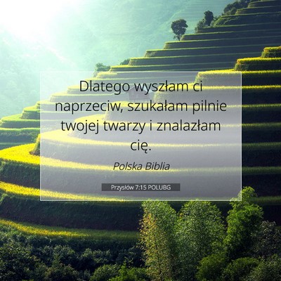 Picture 07 - Przysłów 7:15 POLUBG - Dlatego wyszłam ci naprzeciw, szukałam pilnie - Bible Verse Picture