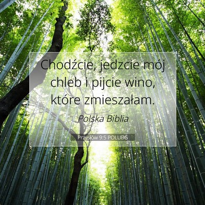 Picture 07 - Przysłów 9:5 POLUBG - Chodźcie, jedzcie mój chleb i pijcie wino, - Bible Verse Picture
