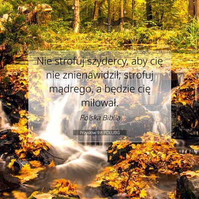 Picture 07 - Przysłów 9:8 POLUBG - Nie strofuj szydercy, aby cię nie znienawidził; - Bible Verse Picture