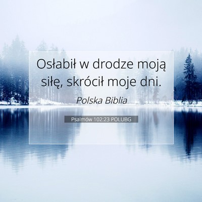 Picture 07 - Psalmów 102:23 POLUBG - Osłabił w drodze moją siłę, skrócił moje - Bible Verse Picture