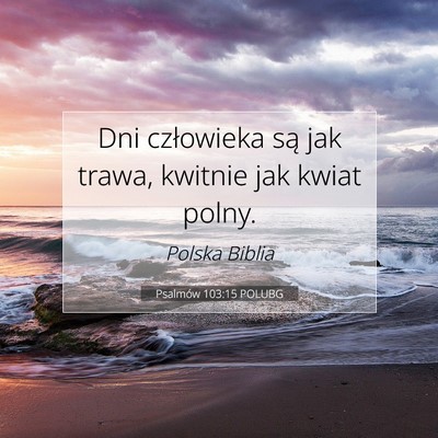 Picture 07 - Psalmów 103:15 POLUBG - Dni człowieka są jak trawa, kwitnie jak kwiat - Bible Verse Picture