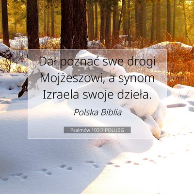 Picture 07 - Psalmów 103:7 POLUBG - Dał poznać swe drogi Mojżeszowi, a synom - Bible Verse Picture